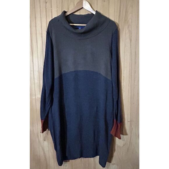 APT. 9 Womens Size XXL Cowlneck Colorblock Sweater Dress - Picture 1 of 5